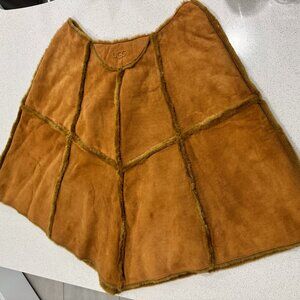 UGG Suede/Fur Poncho Cape Shawl Size S/M